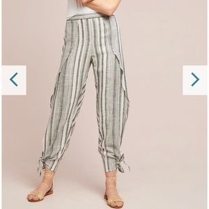Anthropologie Striped Gray and White Joggers
